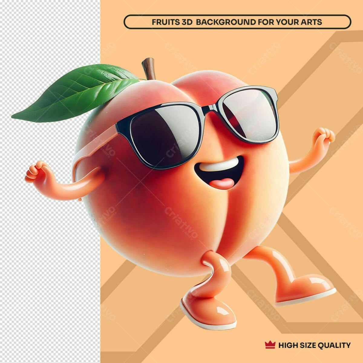 Background 3D Frutas PSD Editável