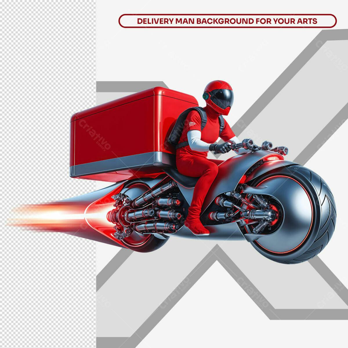 Background Entregador Moto futurista PSD Editável