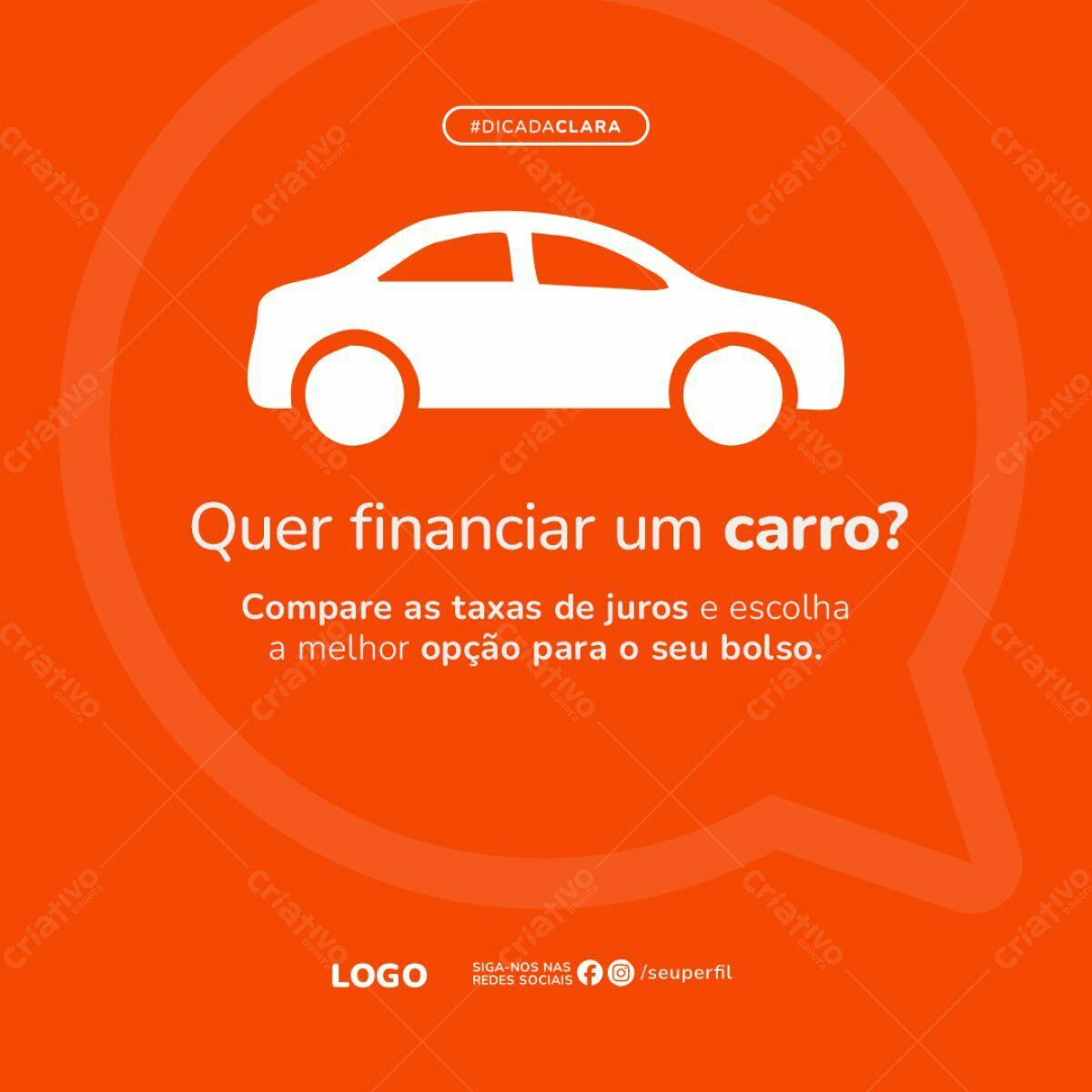 Postagem Mídia Social Financiamento Carro PSD Editável