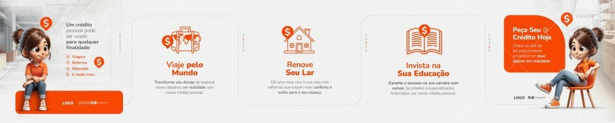 Kit Mídias Sociais Crédito Pessoal PSD Editável