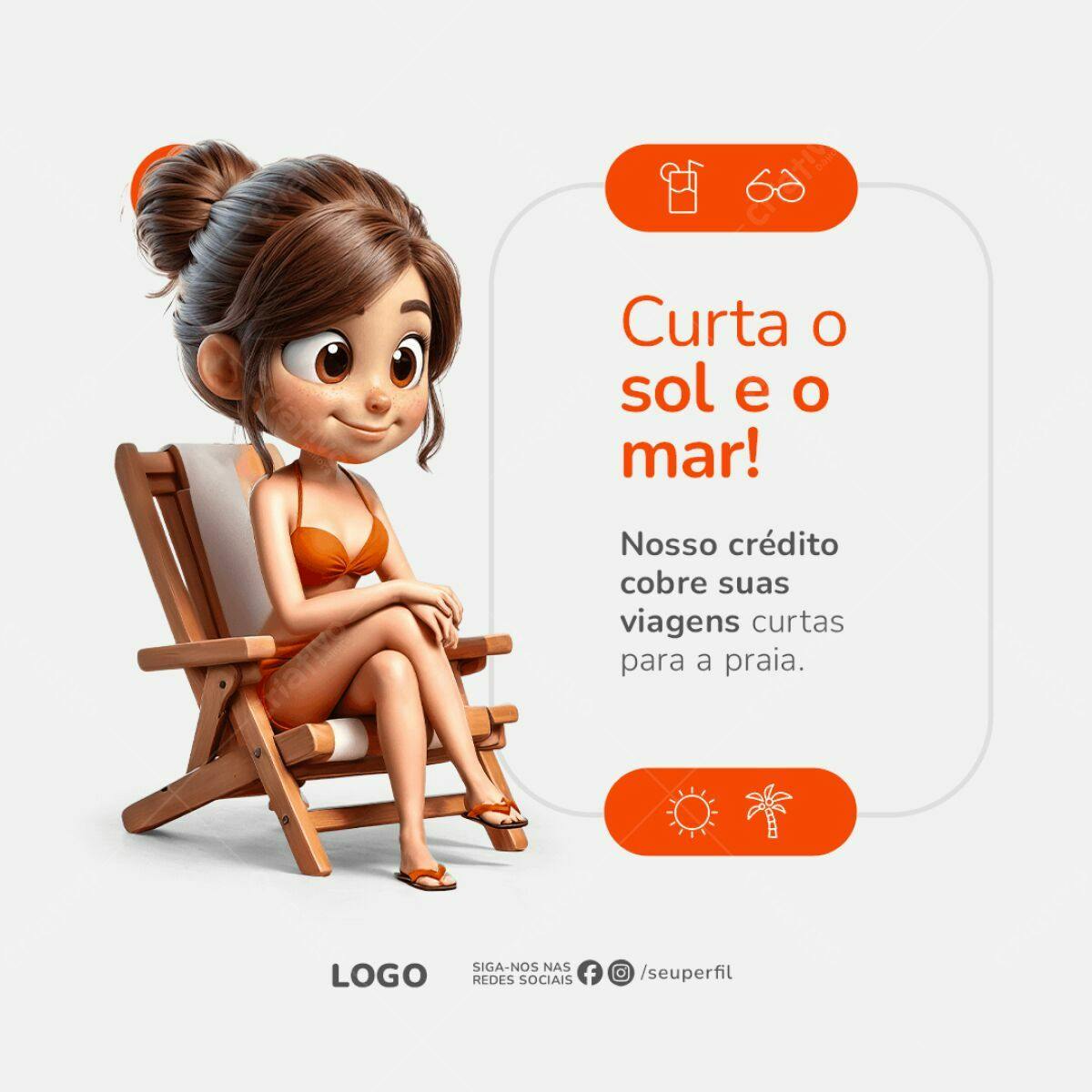 Post para Redes Sociais Verão PSD Editável