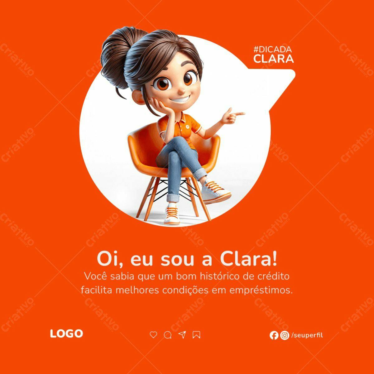 Post para Redes Sociais Crédito PSD Editável