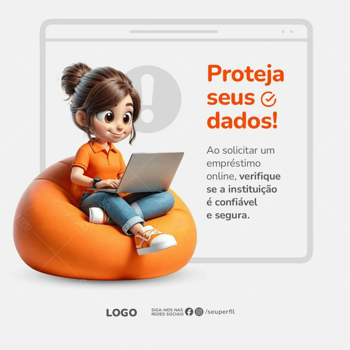Postagem Segurança Online PSD Editável