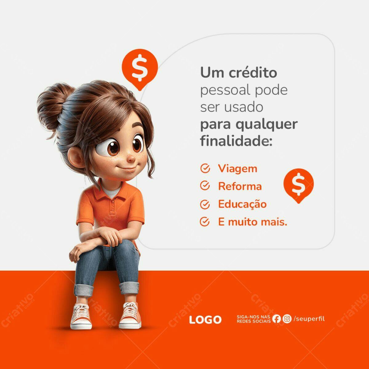 Post para Crédito Pessoal PSD Editável