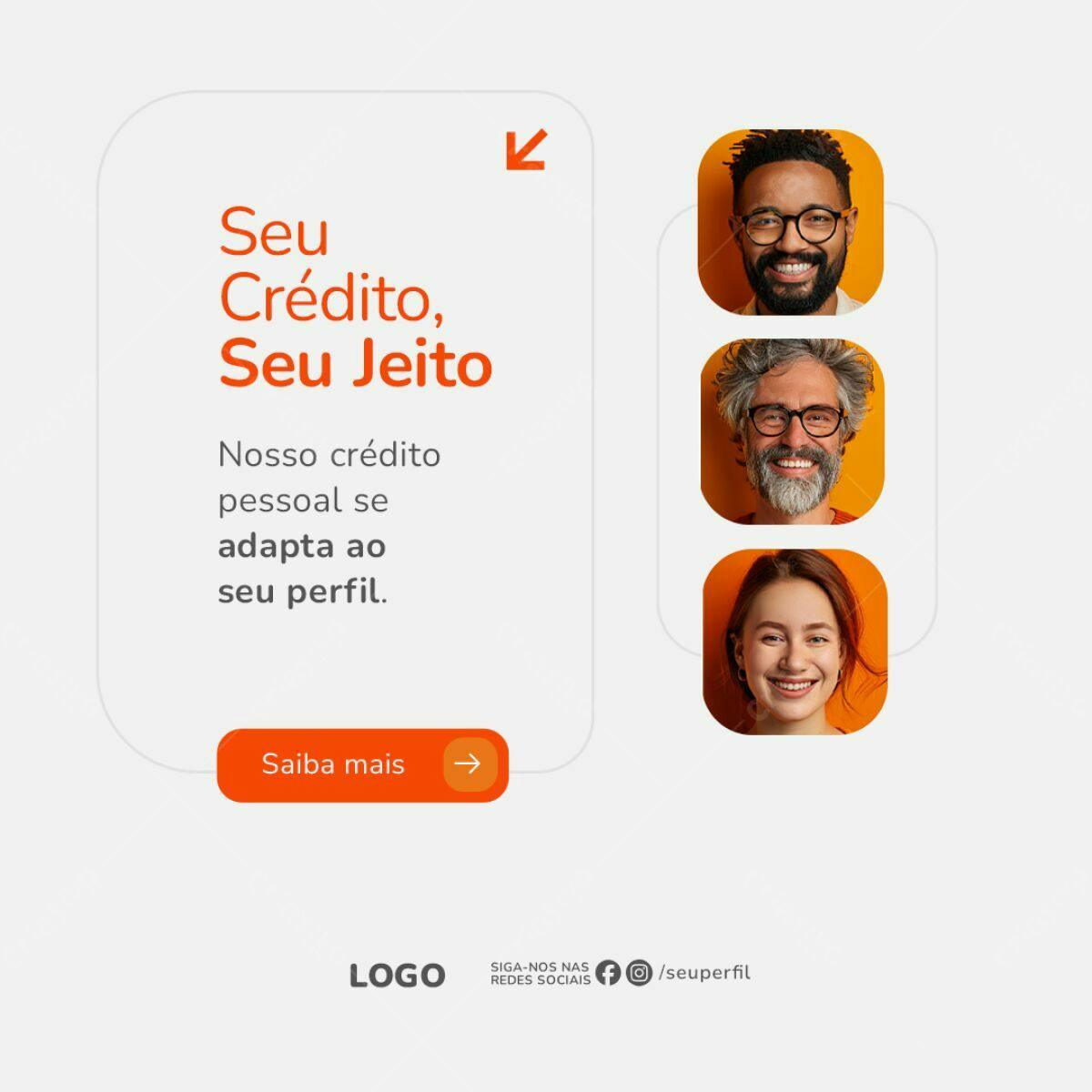 Post para Redes Sociais Crédito Pessoal PSD Editável
