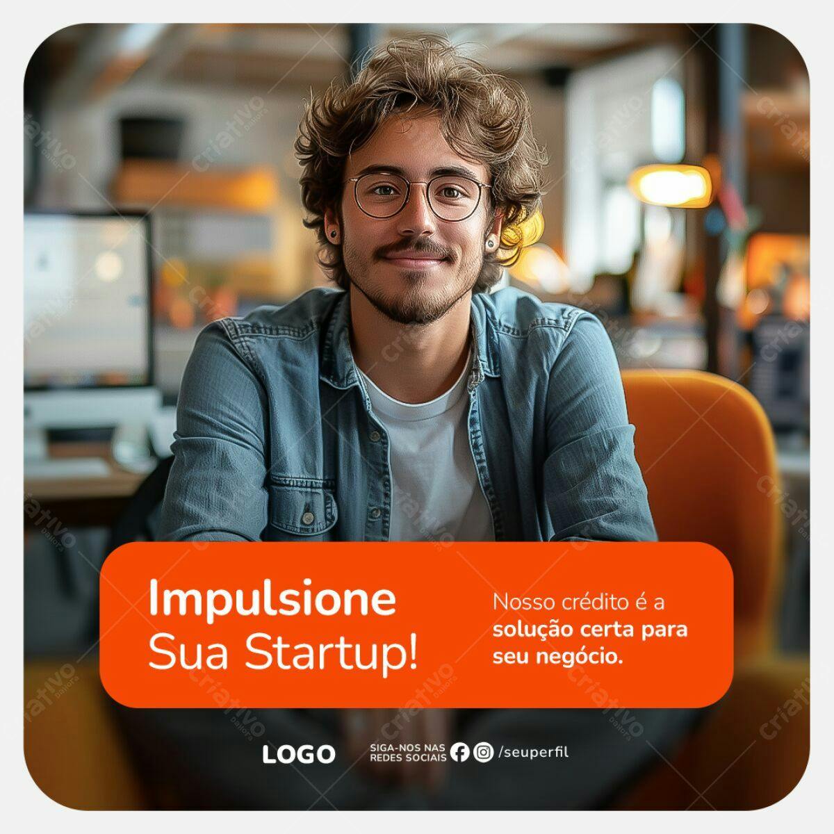 Postagem para Redes Sociais Impulsione sua Startup PSD Editável
