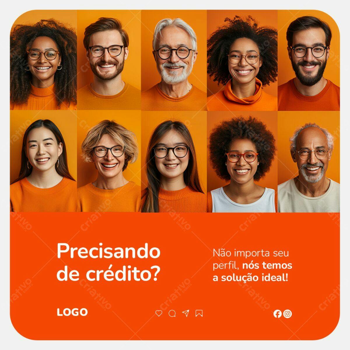 Postagem Instagram Crédito PSD Editável