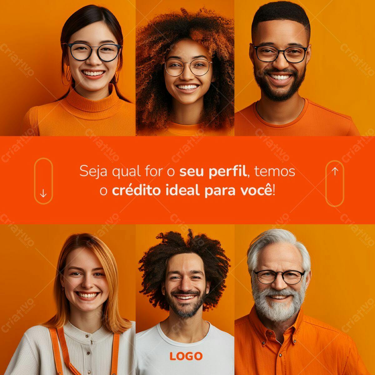 Postagem de Mídias Sociais para Crédito PSD Editável