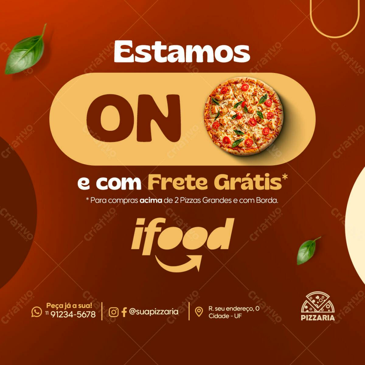 Post iFood para Pizzaria PSD Editável