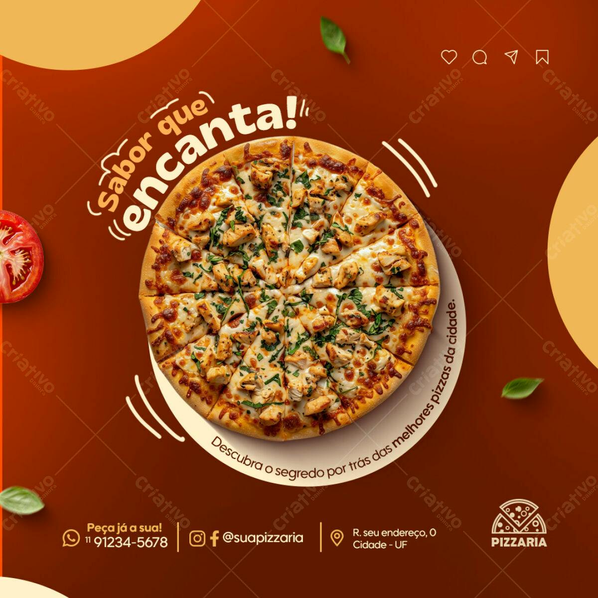 Flyer para Pizzaria PSD Editável