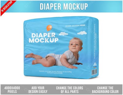 Embalagem De Fralda Mockup
