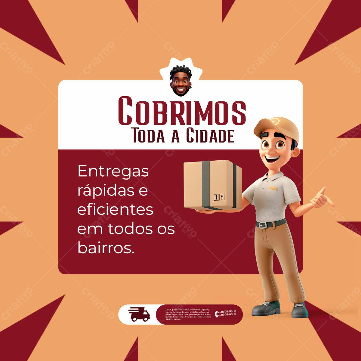 Postagem de Mídias Sociais para Entrega PSD Editável