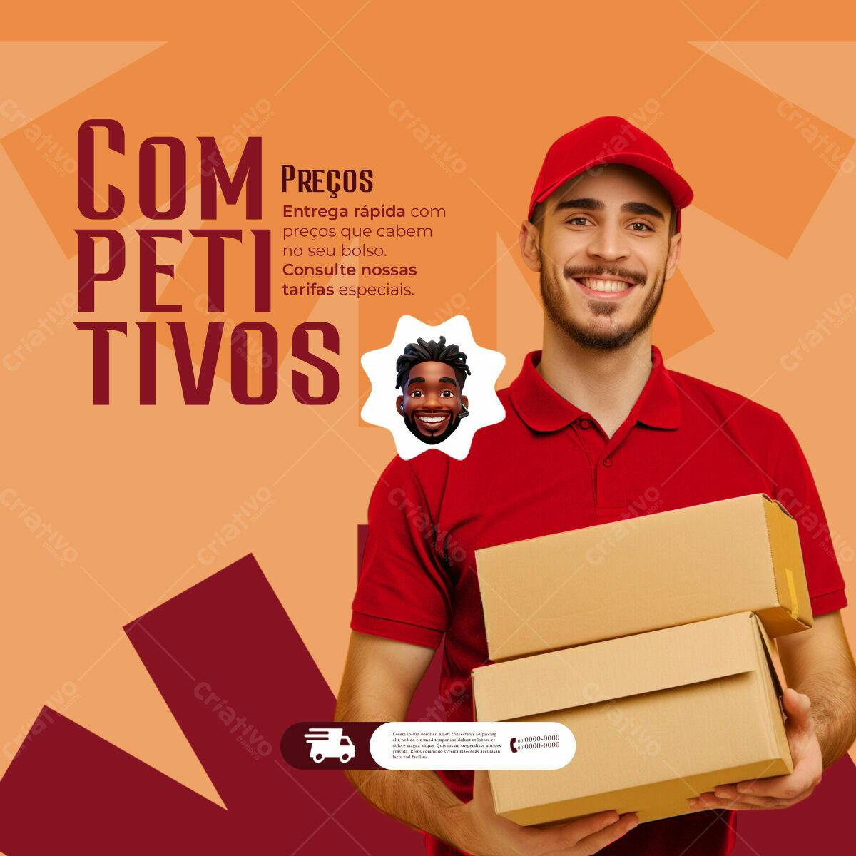 Flyer Entrega Rápida com Preços Competitivos PSD Editável