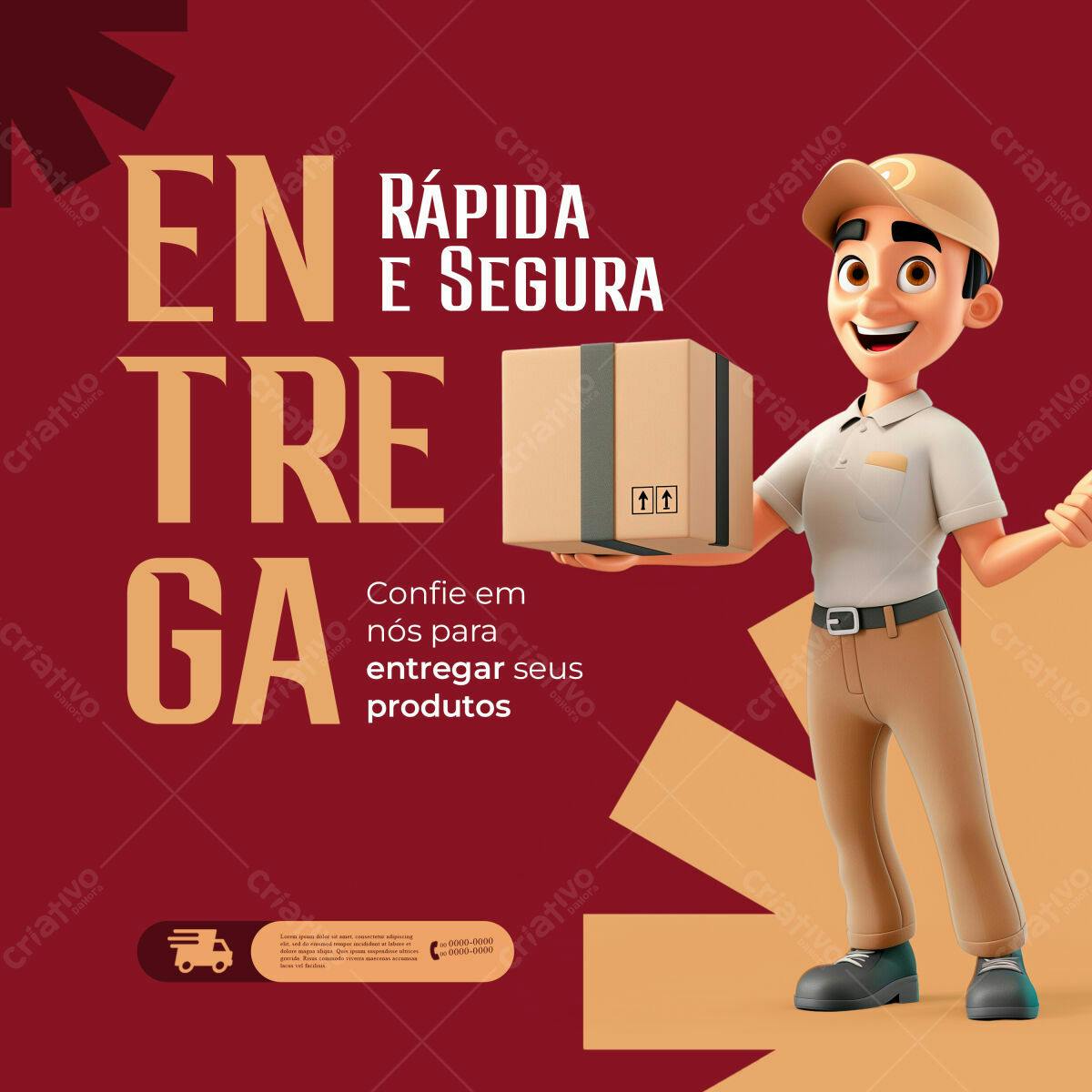 Flyer Entrega Rápida e Segura PSD Editável