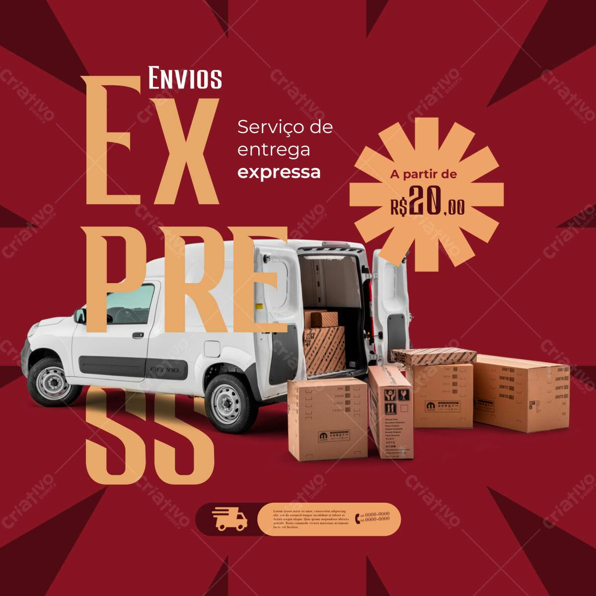 Flyer Entrega Expressa PSD Editável