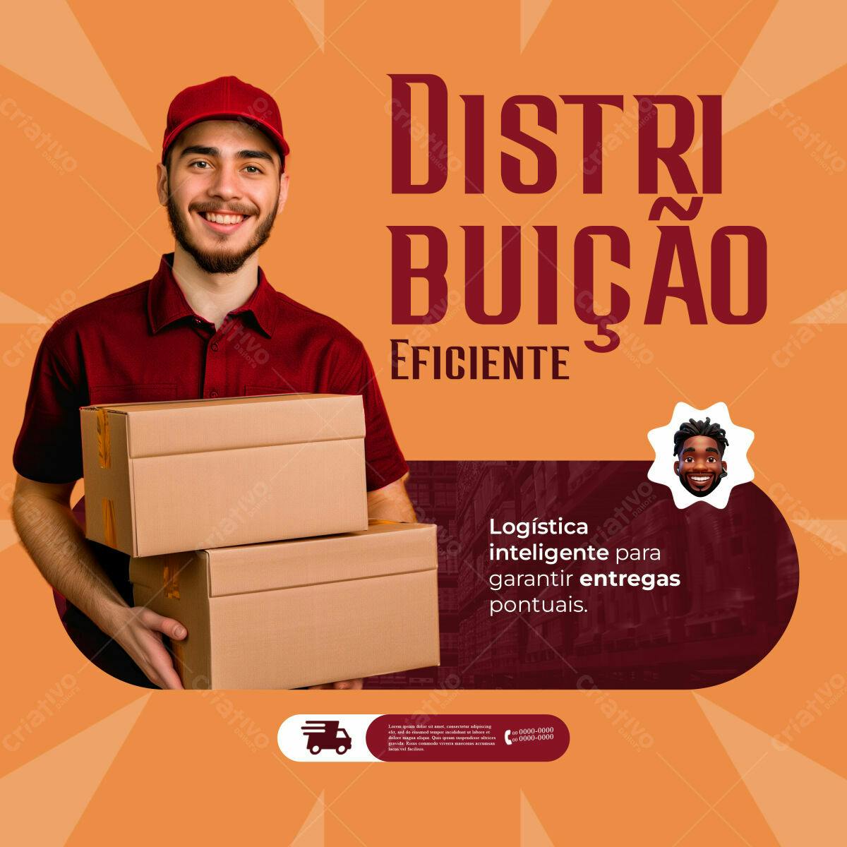 Postagem para Redes Sociais Logística Eficiente PSD Editável