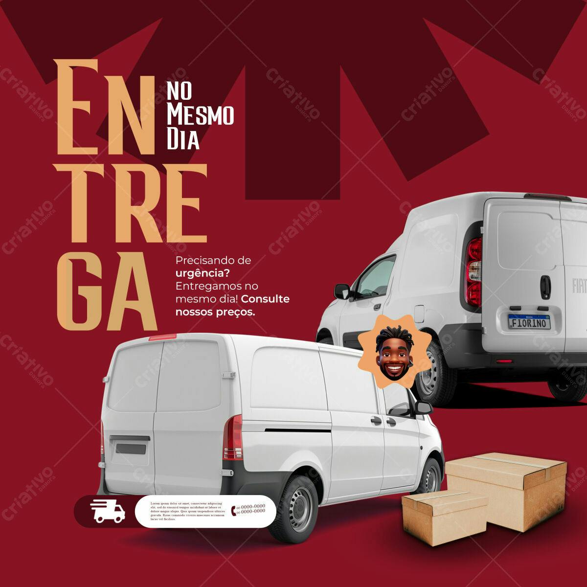 Flyer Entrega no Mesmo Dia PSD Editável