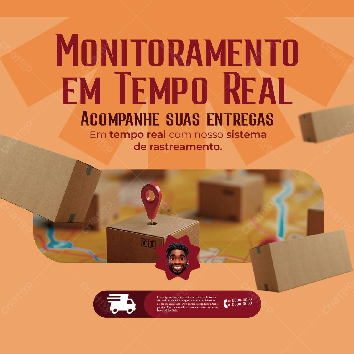 Flyer Rastreamento de Entrega PSD Editável