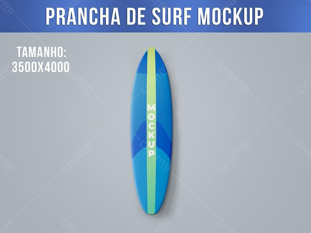 Mockup Prancha Surf: Azul, Verde e Design Moderno