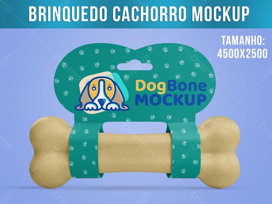 Mockup Embalagem Brinquedo Cachorro: Estilo Moderno