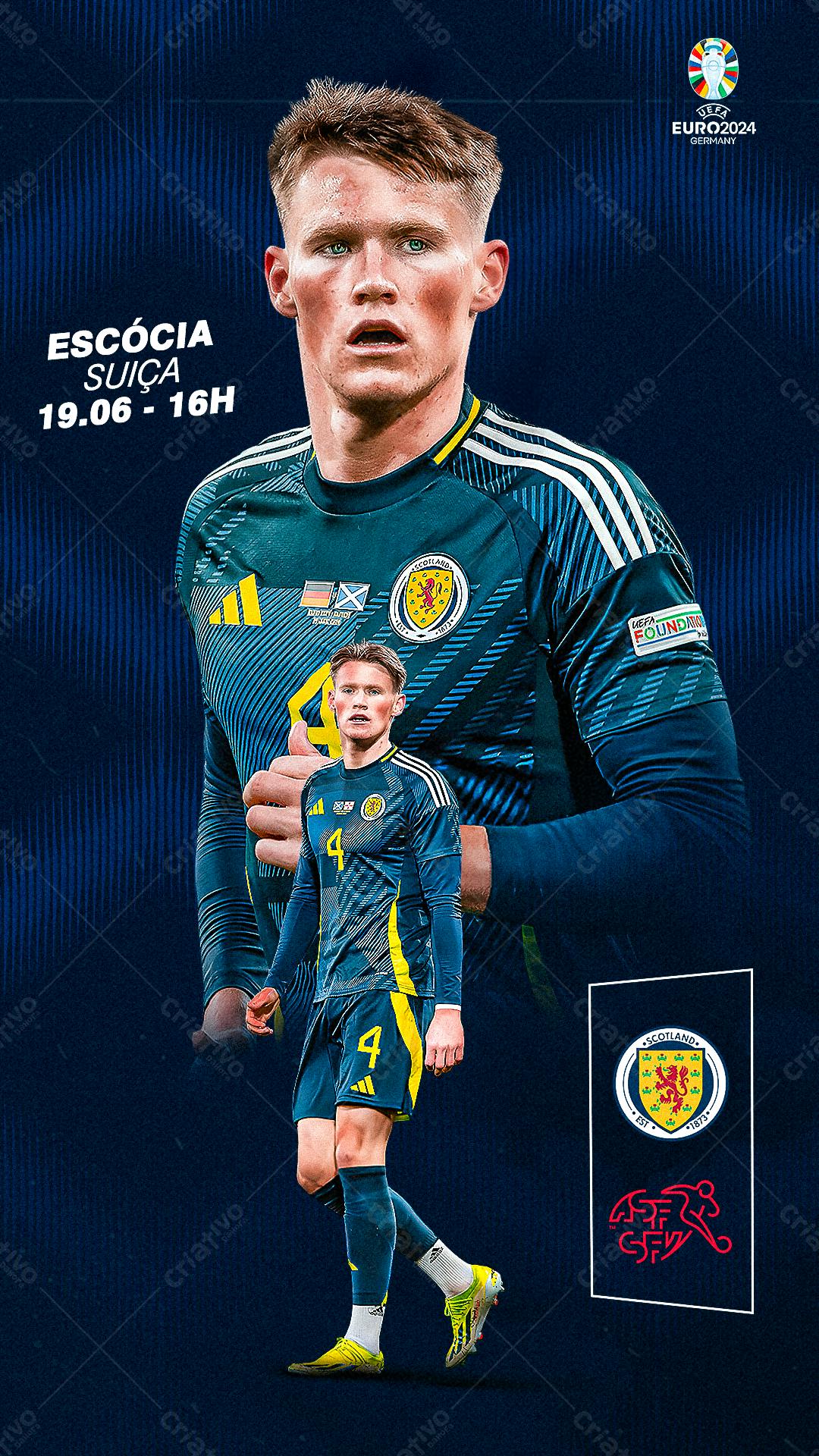 Poster Escocia x Suíça Euro2024 PSD Editável