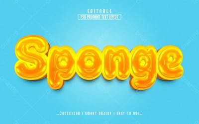 Esponja 3D Estilo De Efeito De Texto Psd Editável