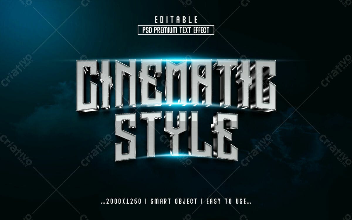 Efeito de Texto Cinemático PSD Editável