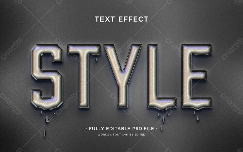 Estilo 3D Efeito De Texto Psd Editável Estilo Moderno