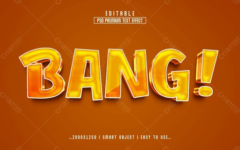 Estilo De Efeito De Texto Editável Bang 3D