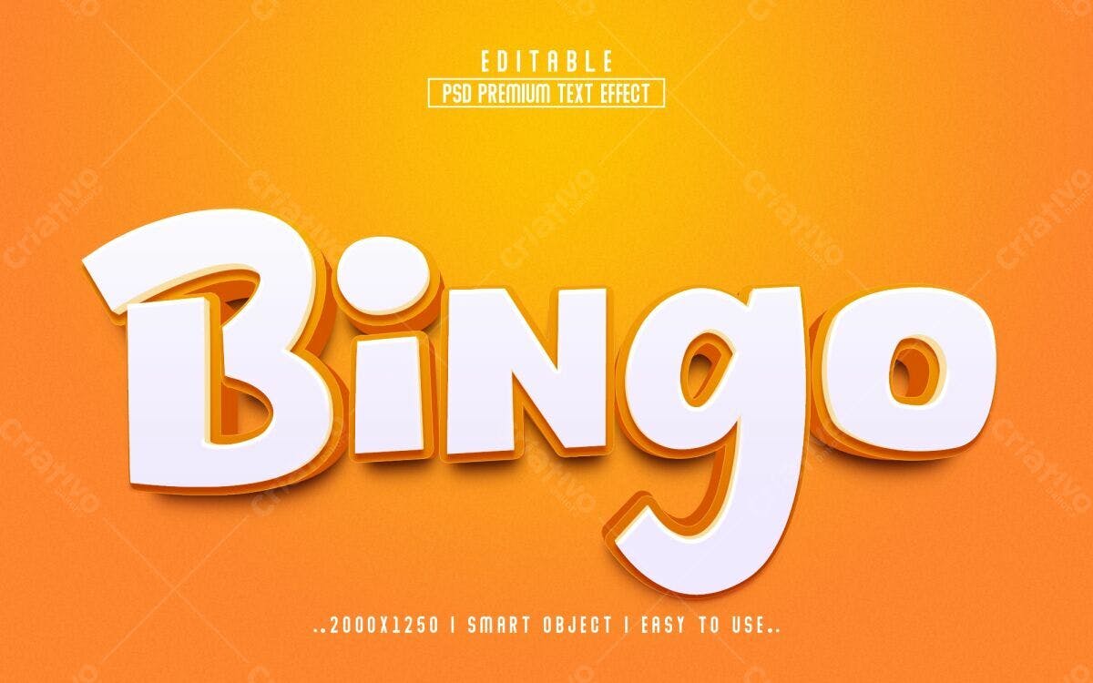 Efeito de Texto Bingo PSD Editável