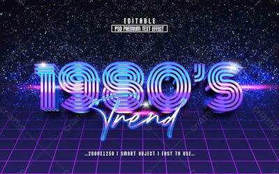 Efeito De Texto Psd Estilo Retro De 1980 Editável