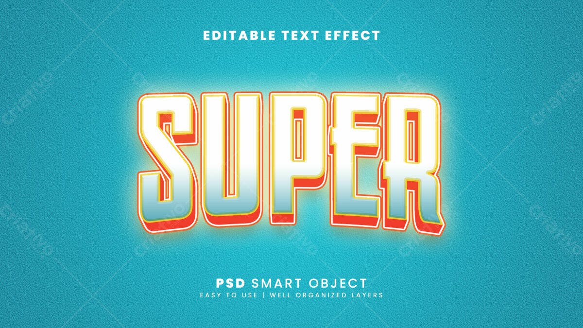 Efeito de Texto Super PSD Editável