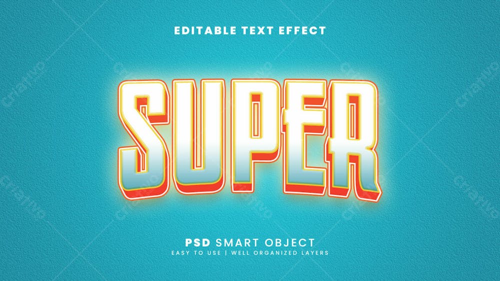 Efeito De Texto Psd Super 3D Editável Estilo 10