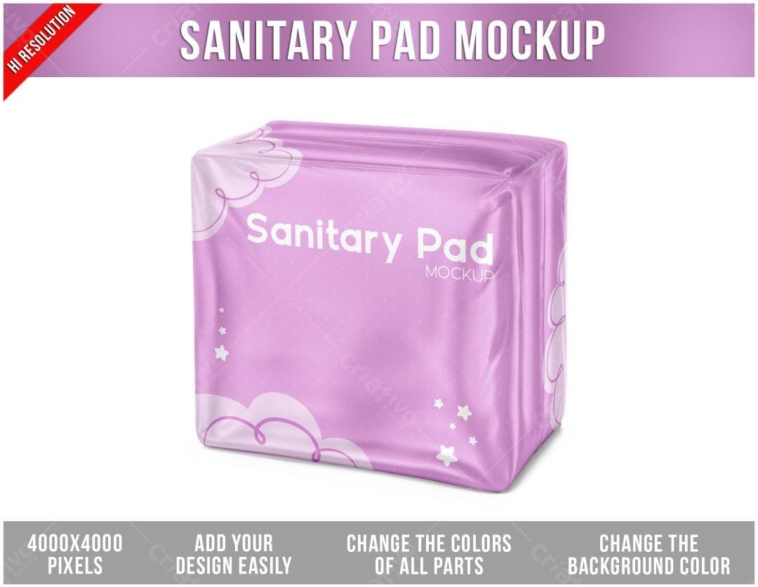 Mockup Embalagem para Absorvente PSD Editável