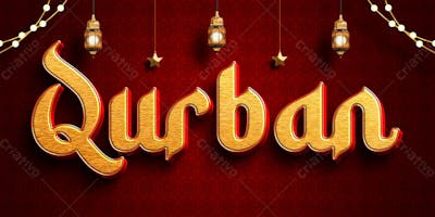 Eid Al Adha Estilo De Efeito De Texto Psd Editável Em 3D