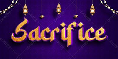 Eid Al Adha Estilo De Efeito De Texto Psd Editável Em 3D