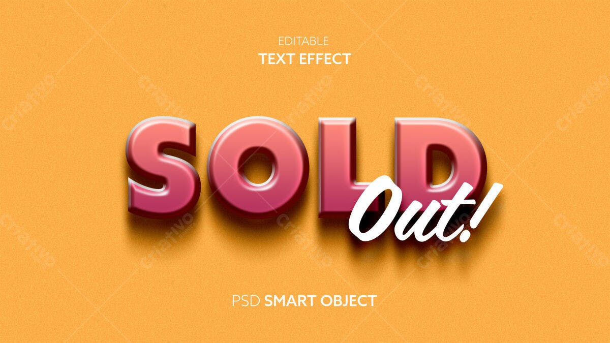 Efeito de Texto "Sold Out" PSD Editável