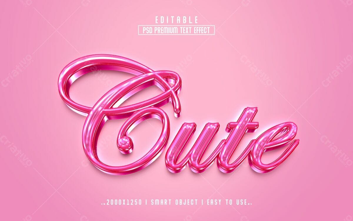 Efeito de Texto Cute PSD Editável