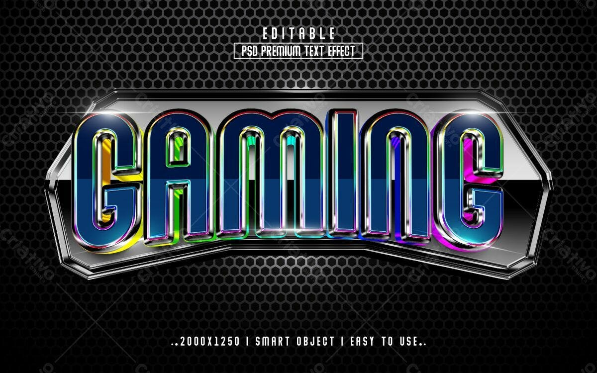 Efeito de Texto Gaming PSD Editável