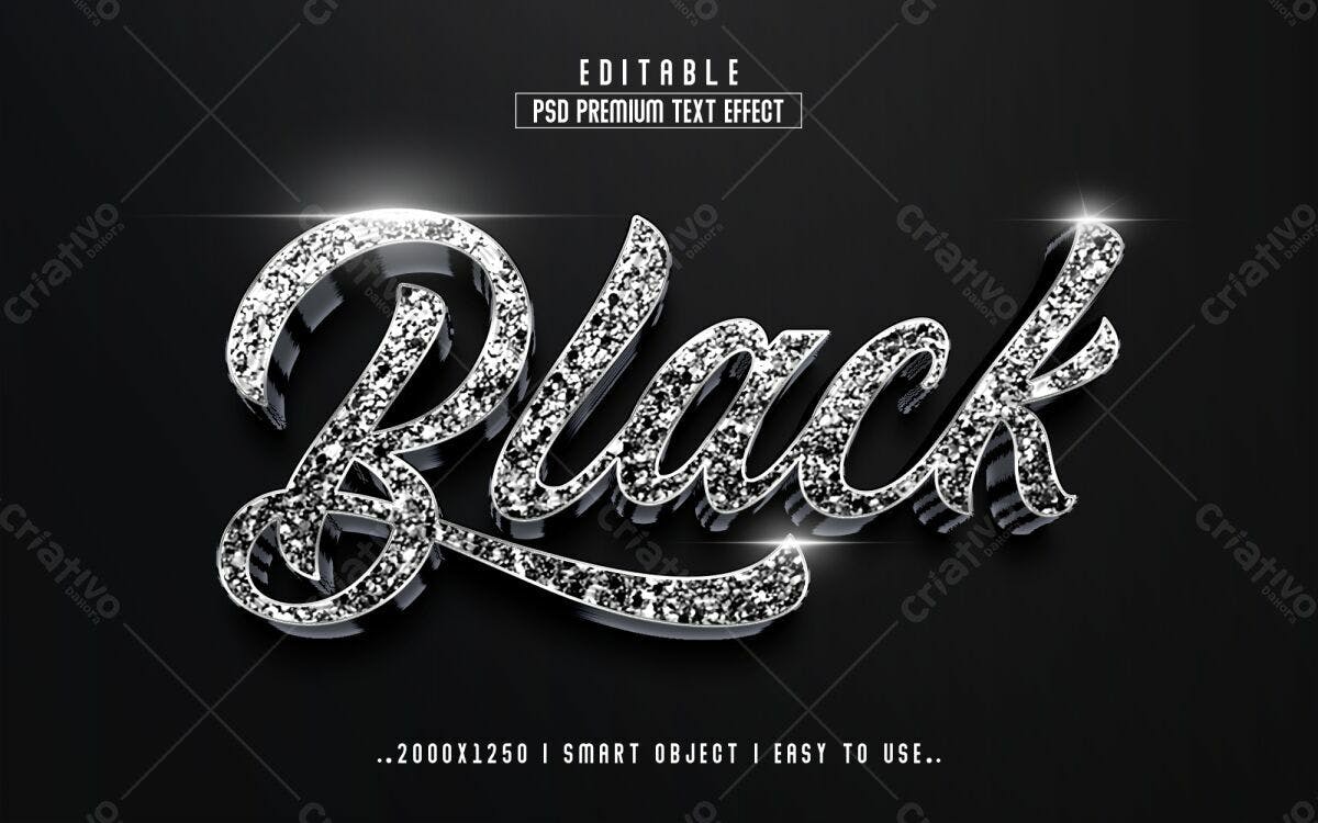 Efeito de Texto PSD para Designs Luxuosos