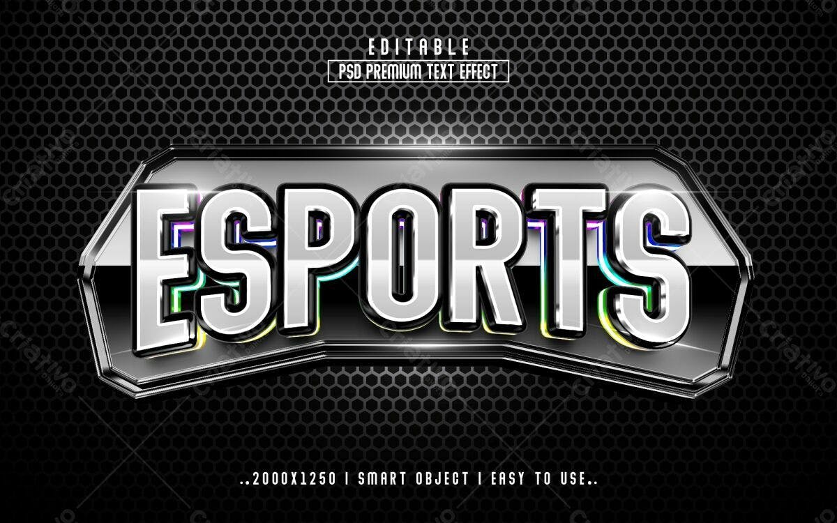 Efeito de Texto Esports PSD Editável
