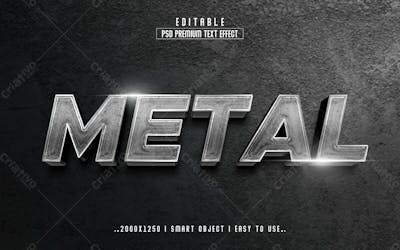Estilo De Efeito De Texto Editável Em Metal 3D