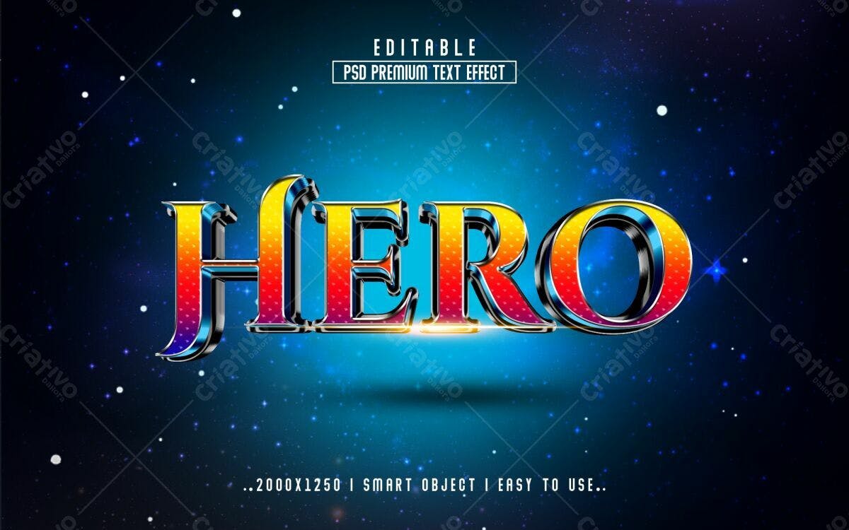Efeito de Texto Hero PSD Editável