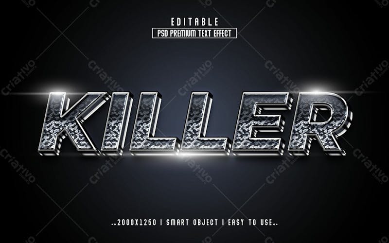 Estilo de efeito de texto editável killer 3d