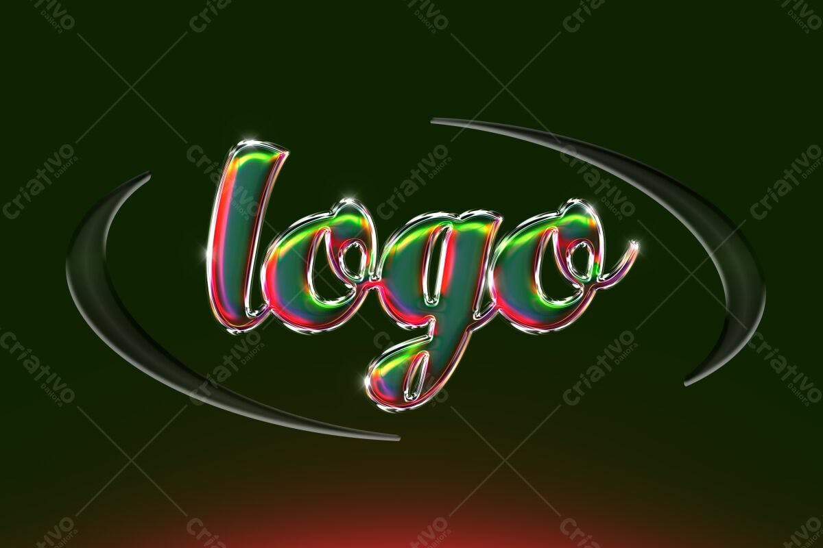 Modelo de Logo com Efeito 3D PSD Editável