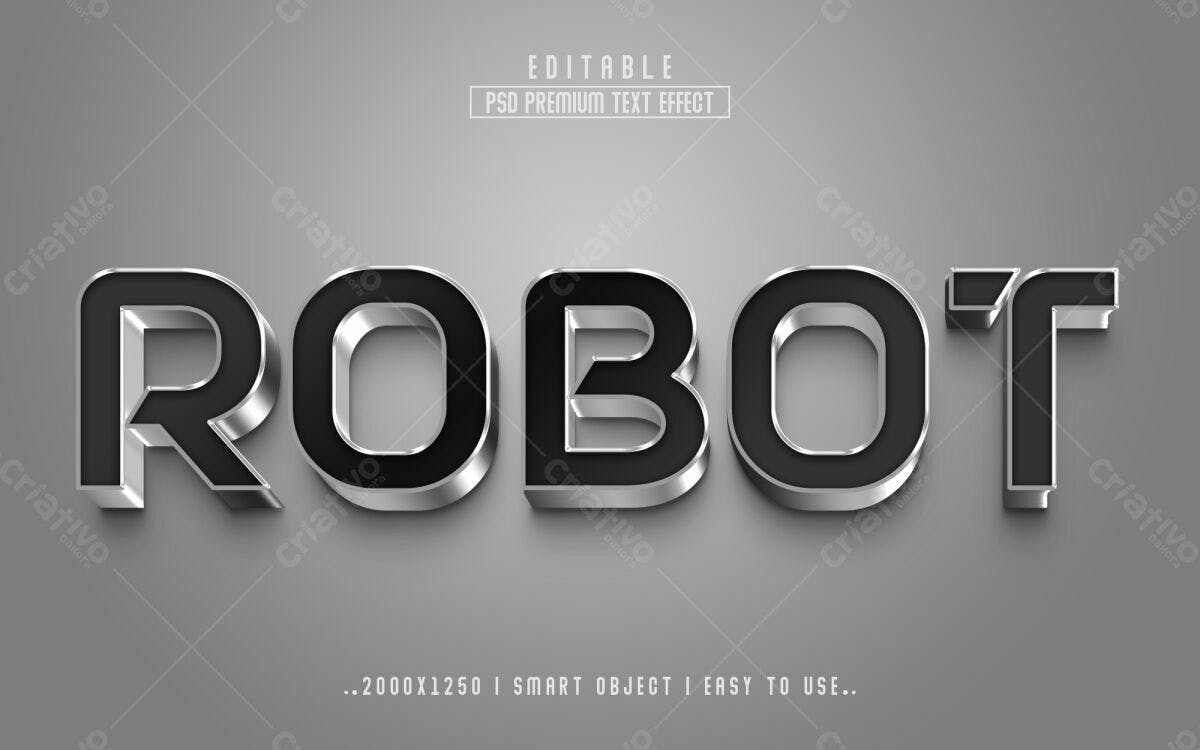 Efeito de Texto ROBOT em PSD Editável
