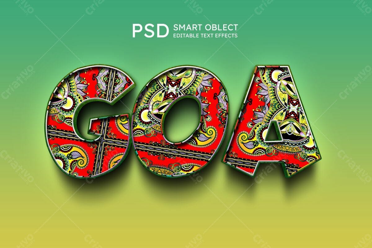 Efeito de Texto Goa PSD Editável