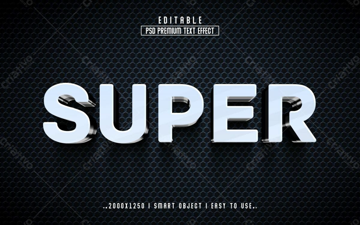 Efeito de Texto 3D Premium PSD Editável
