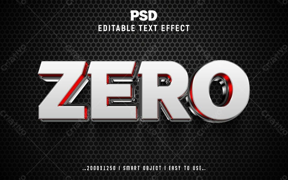 Estilo De Efeito De Texto Editável Zero 3D