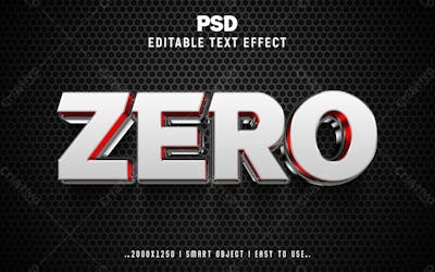 Estilo De Efeito De Texto Editável Zero 3D